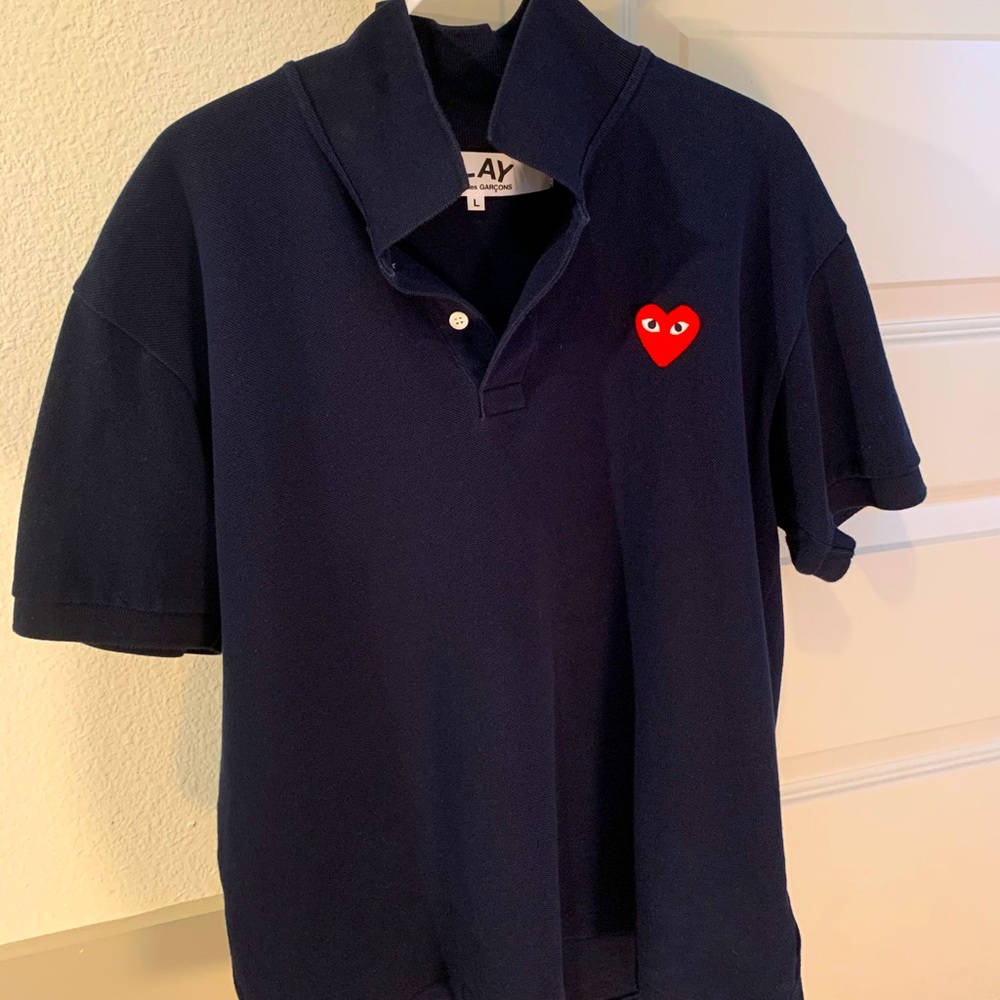 Men’s Navy blue comme des garcons PLAY polo size L